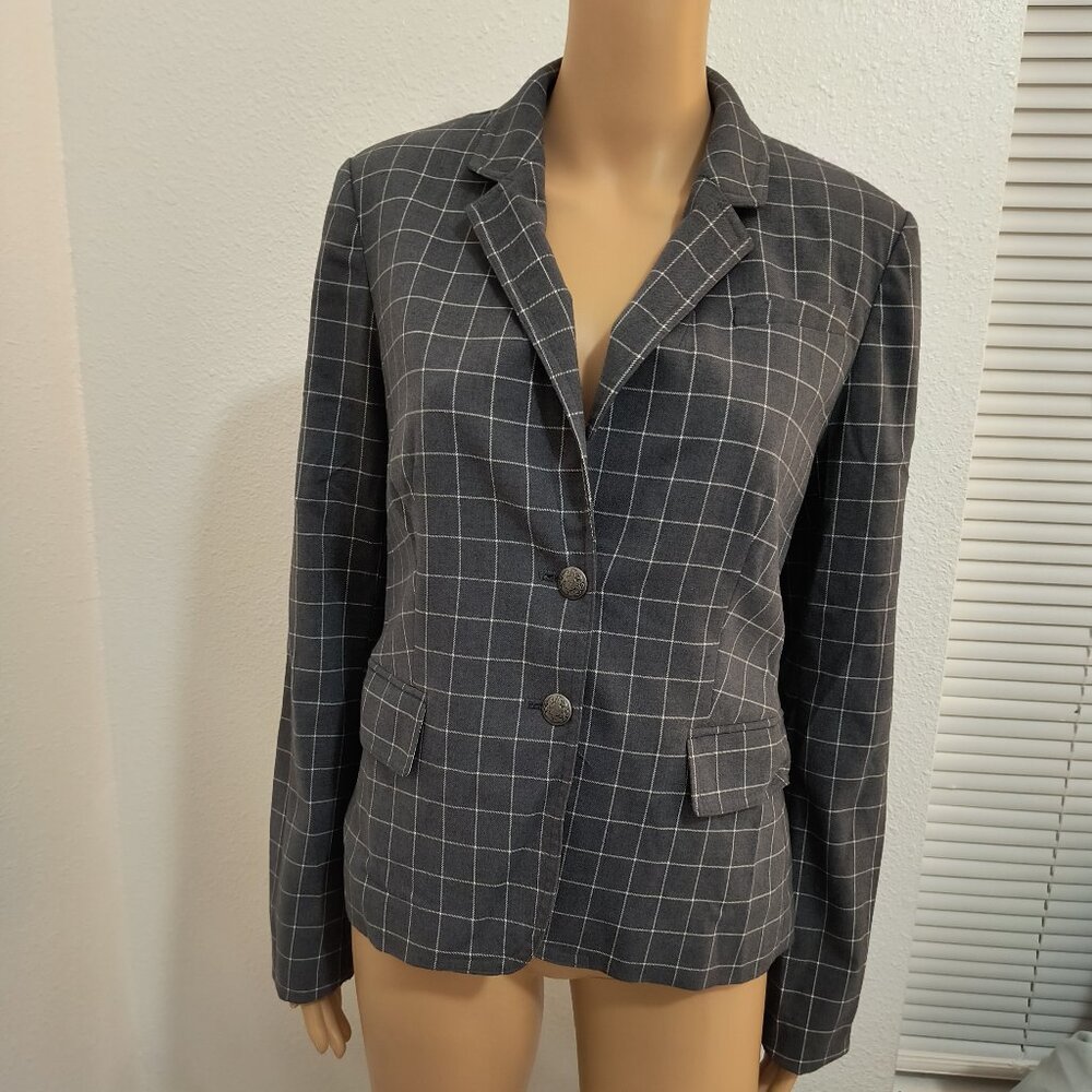 Gray Check Banana Republic Blazer